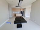 Modern dining area with view to the kitchen