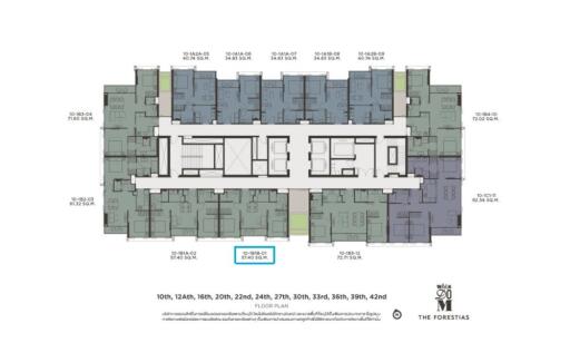 Floor plan of the building showing different units and layout