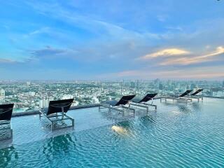 Rooftop pool with city view