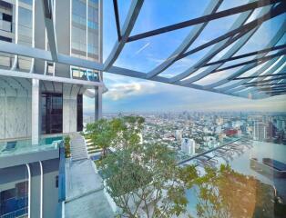 Building with outdoor greenery and city view