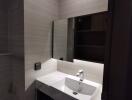 Modern bathroom with sink and mirror