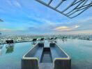 Rooftop infinity pool with panoramic city view