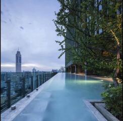 Rooftop infinity pool with city view