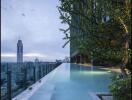 Rooftop infinity pool with city view