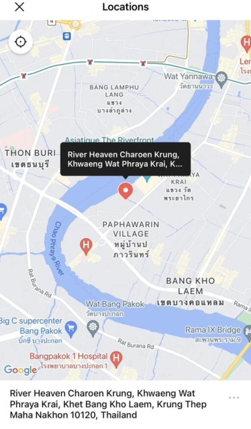 Map showing the location of the property in Bangkok, Thailand