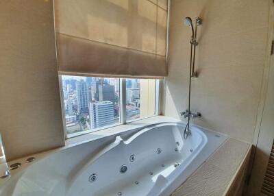 Luxurious bathroom with city view