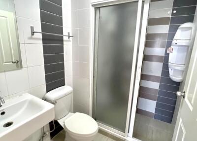 Modern bathroom with shower and toilet