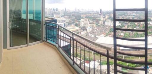 High-rise balcony with city view