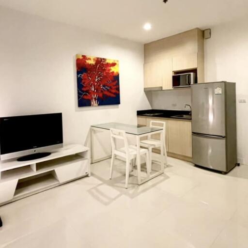 Modern living area with kitchen