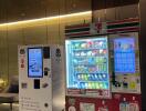 Vending machines in a modern lobby