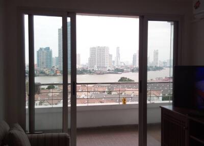 Living room with city view