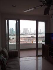 Living room with city view