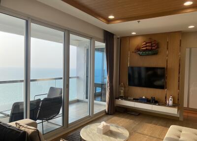 Living room with a sea view