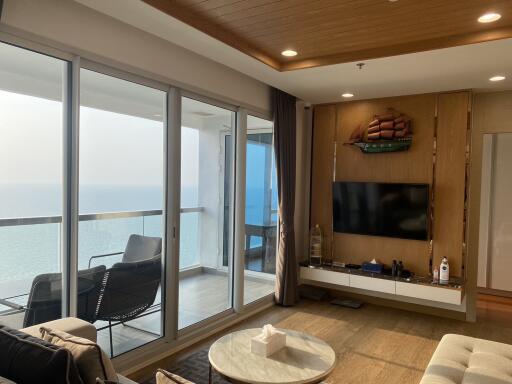 Living room with a sea view