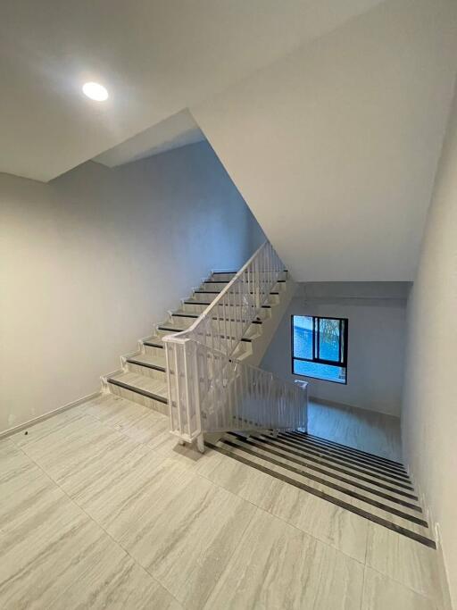 Modern staircase with window