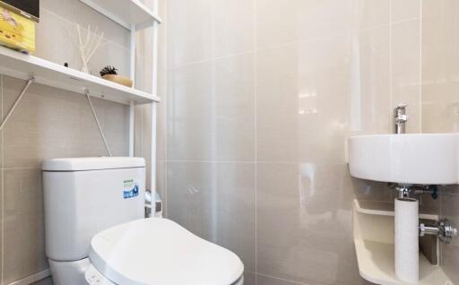 Modern bathroom with toilet and sink