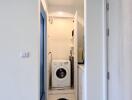 Compact laundry space with washing machine