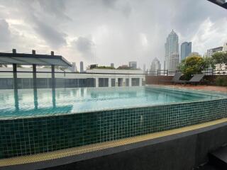 Rooftop swimming pool with city view