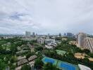 View of cityscape with buildings and recreational facilities