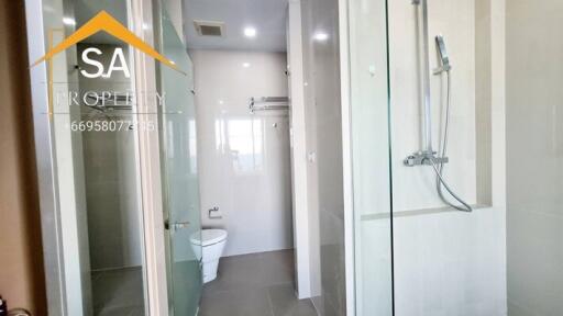 Modern bathroom with shower and toilet