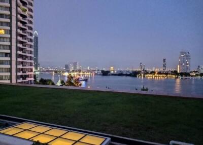 night cityscape view from building terrace