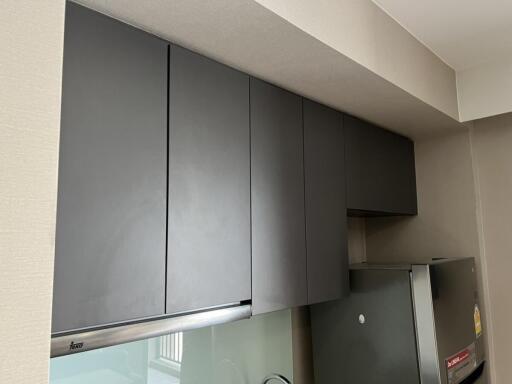 Modern kitchen with dark cabinets