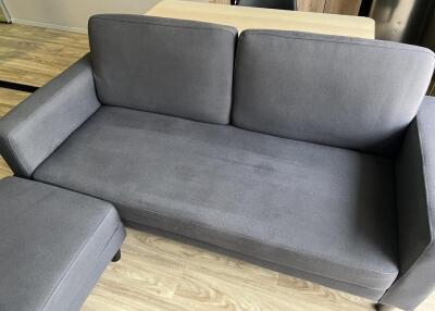 Grey sofa in a modern living room