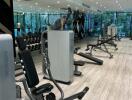 Well-equipped gym with modern fitness machines