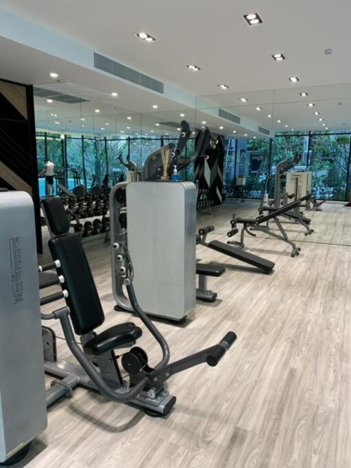 Well-equipped gym with modern fitness machines