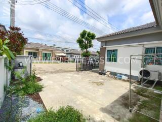 Driveway and front yard of a residential property