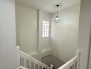 Well-lit staircase with modern lighting