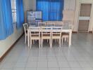 Dining area with table and chairs