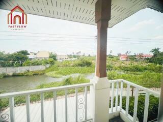 View from the balcony overlooking a river