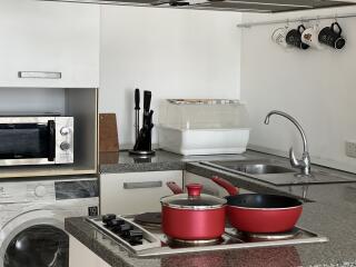 Modern kitchen setup with appliances