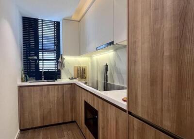 Modern kitchen with wood cabinetry