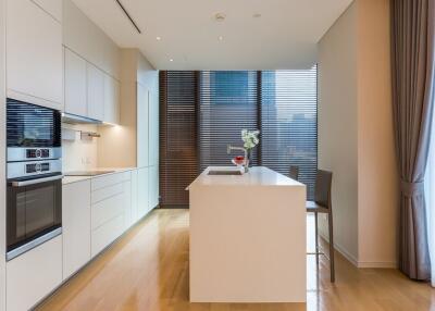 Modern kitchen with island and built-in appliances