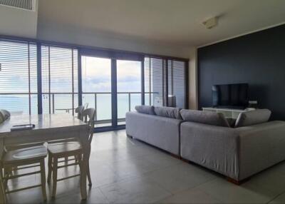 Spacious living room with ocean view