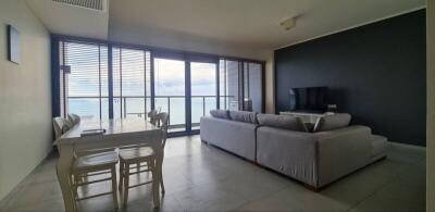 Spacious living room with ocean view