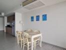 Dining area with a table and chairs