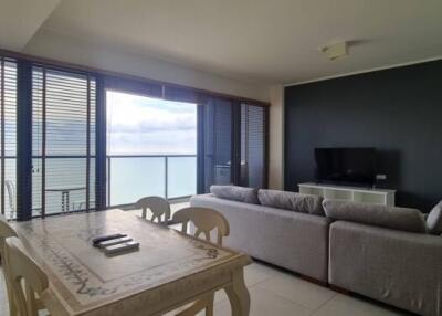 Spacious living room with ocean view