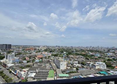 Panoramic city view from a high-rise building