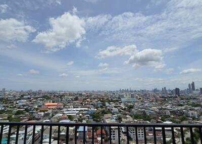 Panoramic city view from balcony