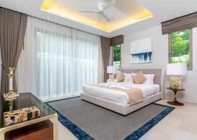 Spacious bedroom with modern decor