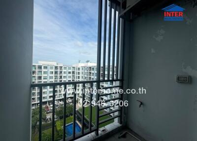 Balcony with view of neighboring buildings