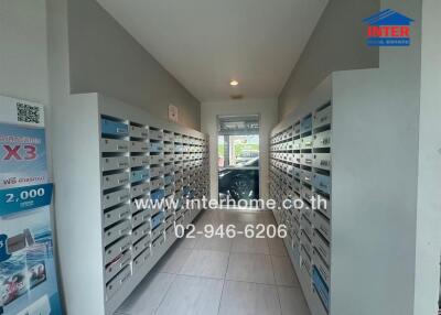 Mail room with individual mailboxes