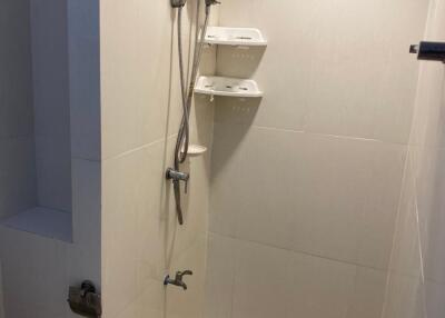 Modern shower area with fixtures