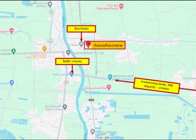 Map showing the locations of various points of interest