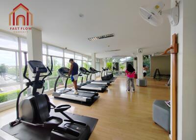 Well-equipped gym with modern fitness machines