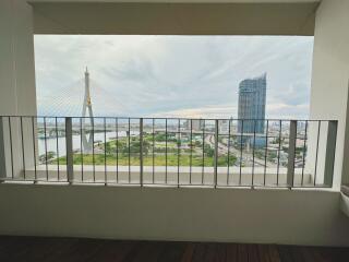 balcony with a cityscape view