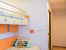 Children's bedroom with bunk bed and toy decorations